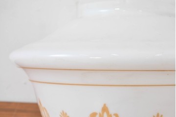 《引っ掛けシーリング式ペンダントライト加工費込み》　和製アンティーク　ゴールドの文様が優雅な大型ペンダントライト　(R-086155)