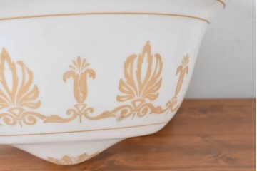 《引っ掛けシーリング式ペンダントライト加工費込み》　和製アンティーク　ゴールドの文様が優雅な大型ペンダントライト　(R-086155)