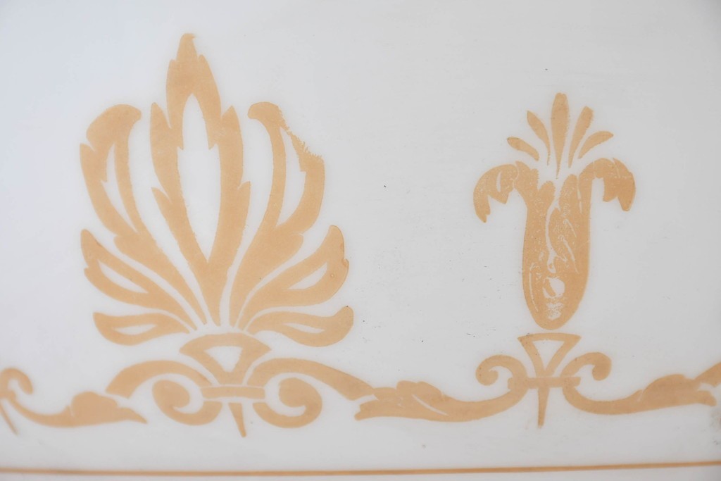 《引っ掛けシーリング式ペンダントライト加工費込み》　和製アンティーク　ゴールドの文様が優雅な大型ペンダントライト　(R-086155)