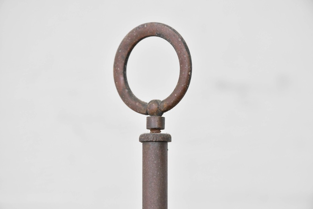 アメリカヴィンテージ　銅製　ピンクガラスシェードのテーブルランプ　(R-086174)