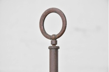 アメリカヴィンテージ　銅製　ピンクガラスシェードのテーブルランプ　(R-086174)