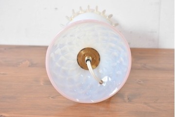 イタリアヴィンテージ　ムラノガラス　職人手作り　繊細な色合いが可愛らしいテーブルスタンド　(R-086175)