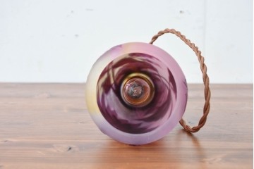 フランスアンティーク　Laflor(ラフロール)ガラス工房　美しい花モチーフのガレ風ペンダントライト　(R-086180)