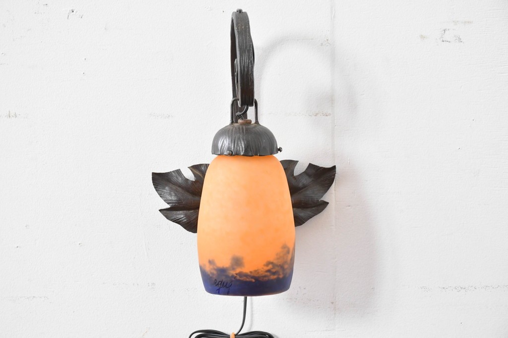 フランスヴィンテージ　DEGUE(デュゲ)　遊び心あるハロウィンカラーのランタン型ウォールライト　(R-086182)