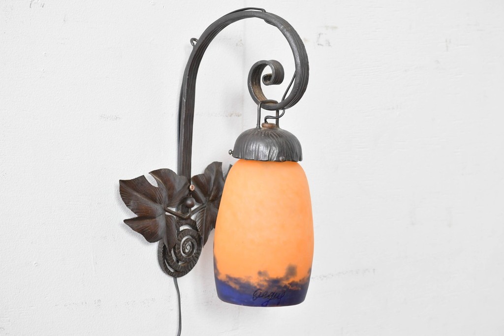 フランスヴィンテージ　DEGUE(デュゲ)　遊び心あるハロウィンカラーのランタン型ウォールライト　(R-086182)