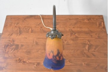 フランスアンティーク　Muller Freres Luneville(ミューラー兄弟)　配色の美しいガラスシェードのテーブルスタンド　(R-086183)