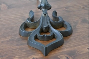 フランスアンティーク　Muller Freres Luneville(ミューラー兄弟)　配色の美しいガラスシェードのテーブルスタンド　(R-086183)