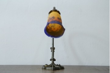 フランスアンティーク　Muller Freres Luneville(ミューラー兄弟)　配色の美しいガラスシェードのテーブルスタンド　(R-086183)