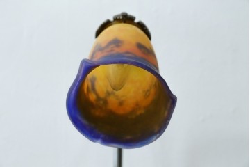 フランスアンティーク　Muller Freres Luneville(ミューラー兄弟)　配色の美しいガラスシェードのテーブルスタンド　(R-086183)