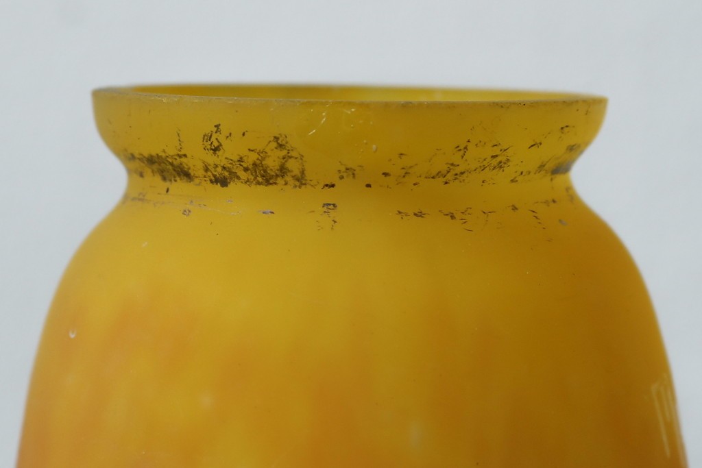 フランスアンティーク　Muller Freres Luneville(ミューラー兄弟)　配色の美しいガラスシェードのテーブルスタンド　(R-086183)