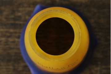 フランスアンティーク　Muller Freres Luneville(ミューラー兄弟)　配色の美しいガラスシェードのテーブルスタンド　(R-086183)