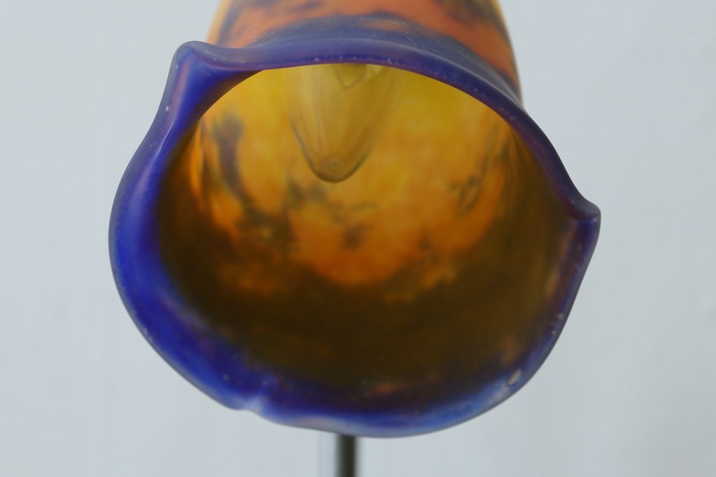 フランスアンティーク　Muller Freres Luneville(ミューラー兄弟)　配色の美しいガラスシェードのテーブルスタンド　(R-086183)