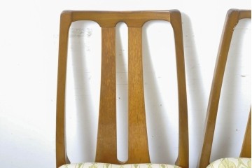 イギリスヴィンテージ　nathan(ネイサン)　ビーチ材　目を惹くボタニカル柄ファブリックのダイニングチェア3脚セット　(R-086186)