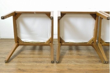 イギリスヴィンテージ　nathan(ネイサン)　ビーチ材　目を惹くボタニカル柄ファブリックのダイニングチェア3脚セット　(R-086186)