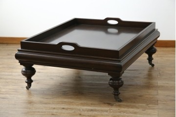 中古　Ralph Lauren Home(ラルフローレンホーム)　New Bohemian Coffee Table　丸みのあるバルボス脚が印象的なローテーブル　(R-086194)