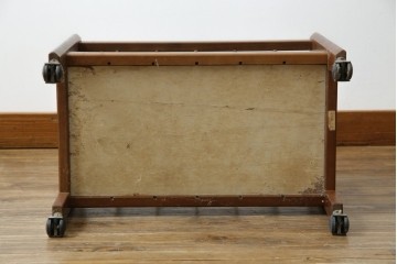 和製ヴィンテージ　オールドカリモク　カリモク家具(karimoku)　仕切り構造ですっきり収納できるキャスター付きマガジンラック　(R-086195)