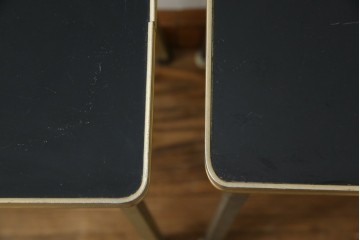 和製ヴィンテージ　華奢なメタリックフレームが印象的なサイドテーブル2点セット　(R-086196)