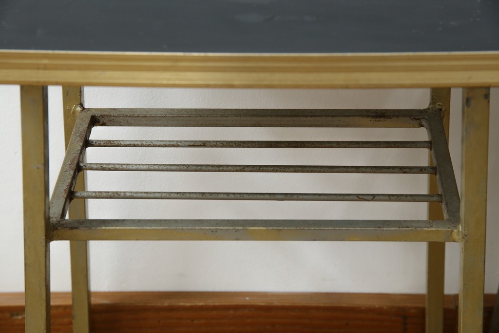 和製ヴィンテージ　華奢なメタリックフレームが印象的なサイドテーブル2点セット　(R-086196)