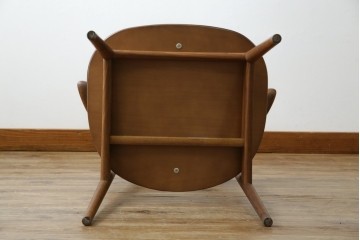 中古　美品　キタニ(KITANI)　IE-01　ウォールナット材　スタイリッシュな本革シートのアームチェア　(R-086199)