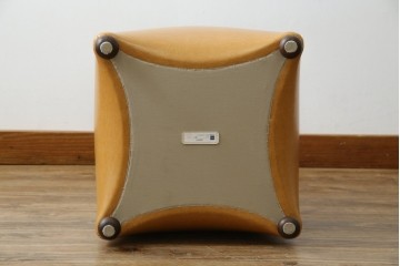 中古　美品　キタニ(KITANI)　限定色　ころんとしたフォルムが可愛らしい本革スツール　(R-086201)