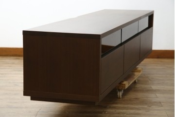 中古　超美品　FUJI FURNITURE(冨士ファニチア)　ガラス×引き出し収納がおしゃれなテレビボード　定価約35万円　(R-086202)
