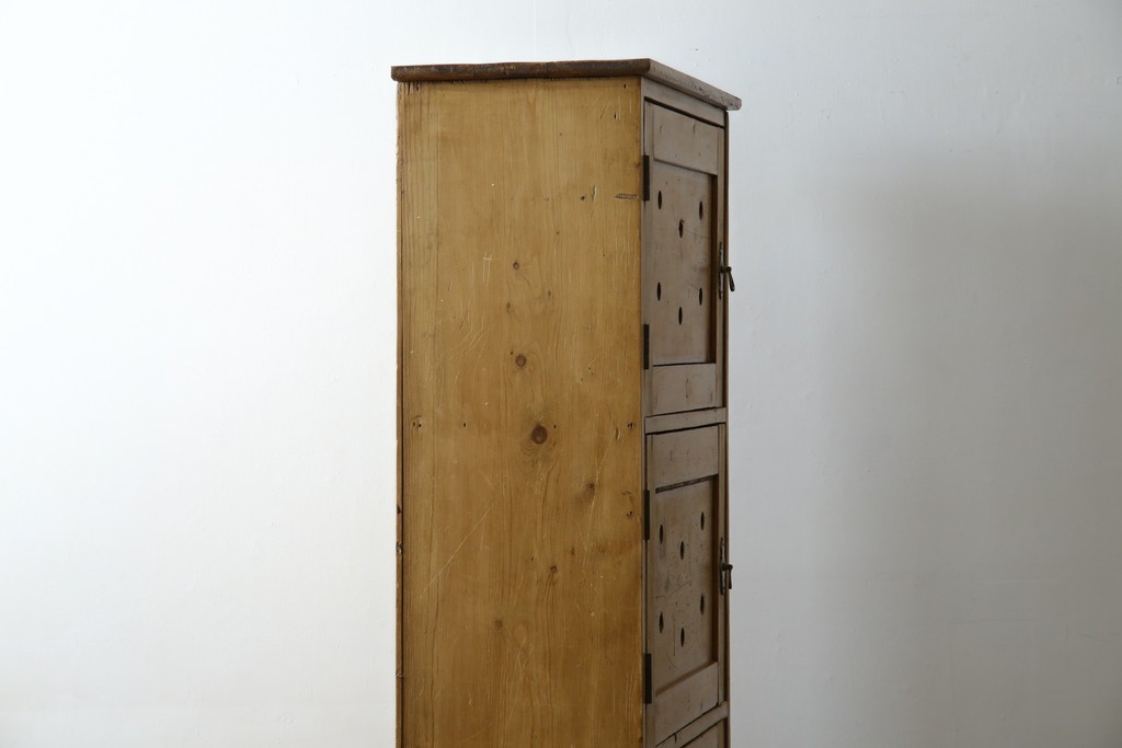 イギリスアンティーク　Lloyd’s Antiques(ロイズアンティークス)取り扱い　パイン材らしい柔らかな風合いが魅力の縦型キャビネット　(R-086203)