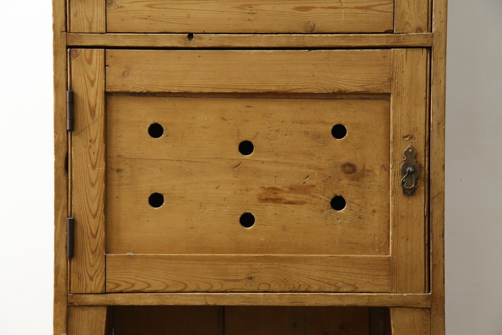 イギリスアンティーク　Lloyd’s Antiques(ロイズアンティークス)取り扱い　パイン材らしい柔らかな風合いが魅力の縦型キャビネット　(R-086203)