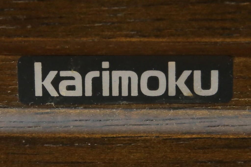 和製ヴィンテージ　オールドカリモク　カリモク家具(karimoku)　RUSTIC(ルスティック)シリーズ　希少な廃番品!　クロスデザインの背もたれが魅力の木製ベンチ　(R-086205)