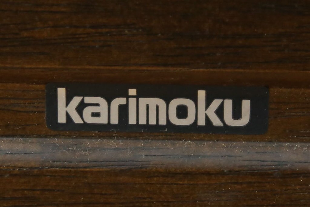 和製ヴィンテージ　オールドカリモク　カリモク家具(karimoku)　RUSTIC(ルスティック)シリーズ　希少な廃番品!　クロスデザインの背もたれが魅力の木製ベンチ　(R-086206)
