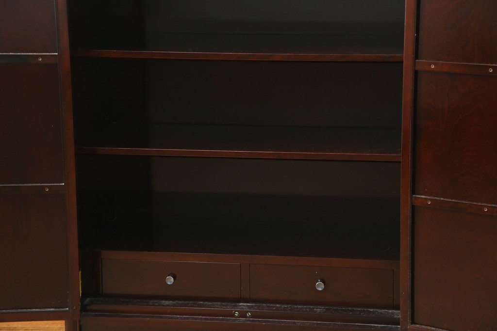 中古　美品　モリシゲ(MORISHIGE/森繁)　網代扉が美しい李朝デザインのキャビネット　定価約60万円　(R-086208)