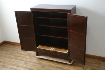 中古　美品　モリシゲ(MORISHIGE/森繁)　網代扉が美しい李朝デザインのキャビネット　定価約60万円　(R-086208)