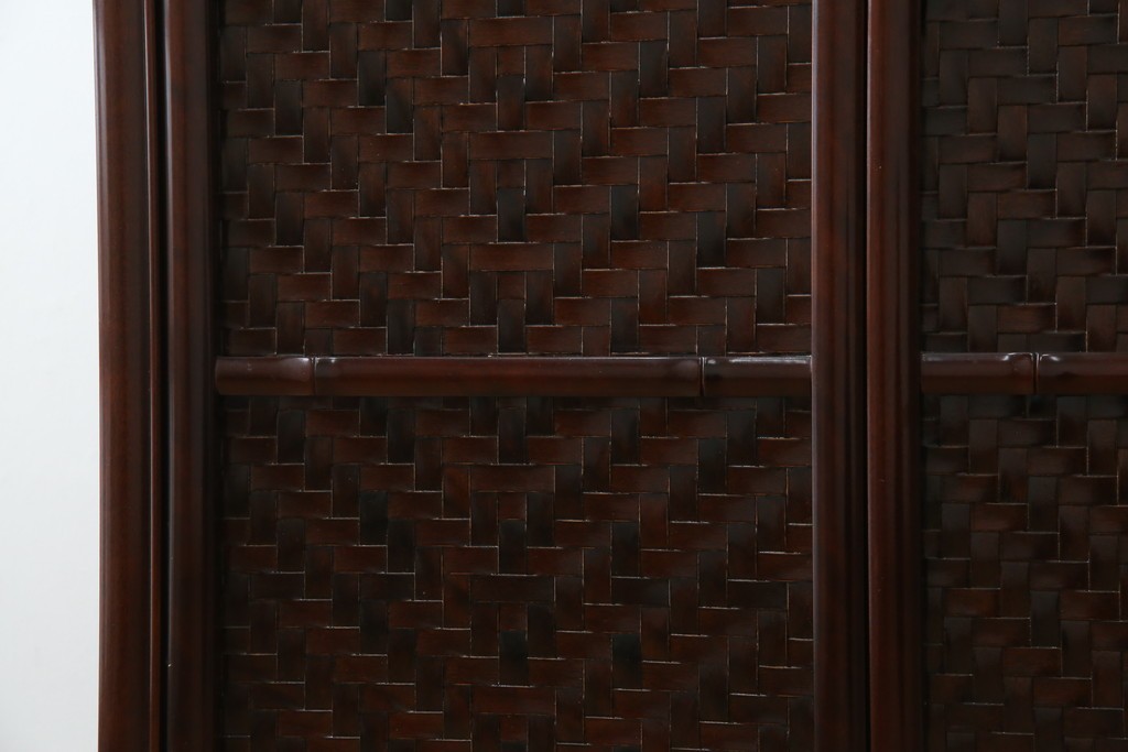 中古　美品　モリシゲ(MORISHIGE/森繁)　網代扉が美しい李朝デザインのキャビネット　定価約60万円　(R-086208)