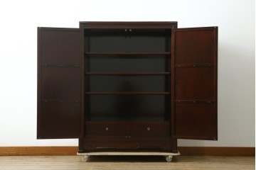 中古　美品　モリシゲ(MORISHIGE/森繁)　網代扉が美しい李朝デザインのキャビネット　定価約60万円　(R-086208)