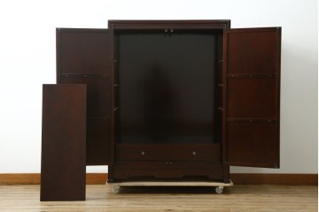 中古　美品　モリシゲ(MORISHIGE/森繁)　網代扉が美しい李朝デザインのキャビネット　定価約60万円　(R-086208)