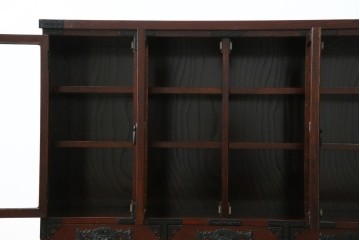 中古　欅産業　仙台民芸箪笥(仙台箪笥)　重厚な金具が魅力的な引き出し3杯付きのサイドボード　定価約60万円　(R-086222)