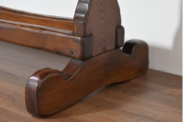 中古　美品　高級!　TARPAC社(タルパック)　PTイニシャル　栗材　イタリア職人手作りの重厚感あふれるダイニングテーブル　定価約120万円　(R-086225)