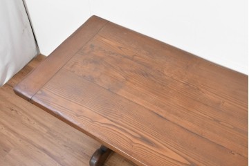 中古　美品　高級!　TARPAC社(タルパック)　PTイニシャル　栗材　イタリア職人手作りの重厚感あふれるダイニングテーブル　定価約120万円　(R-086225)