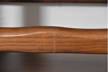 中古　美品　高級!　イタリア職人手作り品　TARPAC社(タルパック)　PTイニシャル　栗材　背板に彫刻意匠を施したダイニングチェア6脚セット　定価(6脚合計)約113万円　(R-086227)