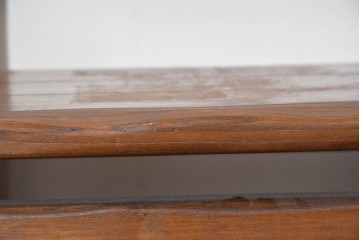 中古　美品　高級!　イタリア職人手作り品　TARPAC社(タルパック)　PTイニシャル　栗材　背板に彫刻意匠を施したダイニングチェア6脚セット　定価(6脚合計)約113万円　(R-086227)