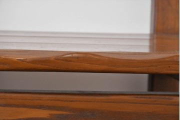 中古　美品　高級!　イタリア職人手作り品　TARPAC社(タルパック)　PTイニシャル　栗材　背板に彫刻意匠を施したダイニングチェア6脚セット　定価(6脚合計)約113万円　(R-086227)