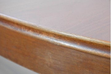 イギリスヴィンテージ　William Lawrence(ウィリアム・ローレンス)　チーク材の経年変化が楽しめるオーバル型エクステンションテーブル　(R-086230)