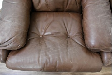 イタリアヴィンテージ　B&B イタリア(Italia)　coronado(コロナド)　レザー　希少なヴィンテージ品の1人掛けソファ2脚セット　定価(2脚合計)約150万円　(R-086234)