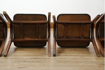 中古　秋田木工　NO.202　曲げ木の技が光る黒座面のスタッキングスツール　(R-086235)