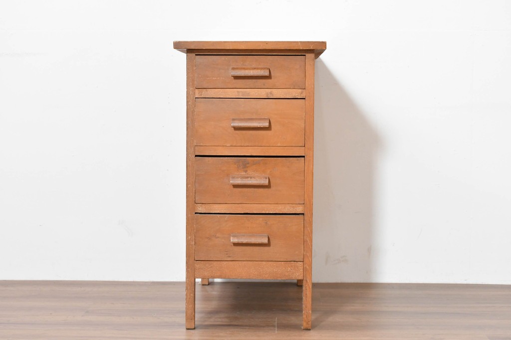 和製ヴィンテージ　栓材　素朴で落ち着いた風合いが魅力の袖机　(R-086237)