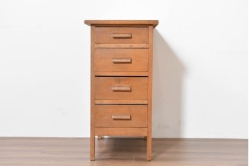 和製ヴィンテージ　栓材　素朴で落ち着いた風合いが魅力の袖机　(R-086237)