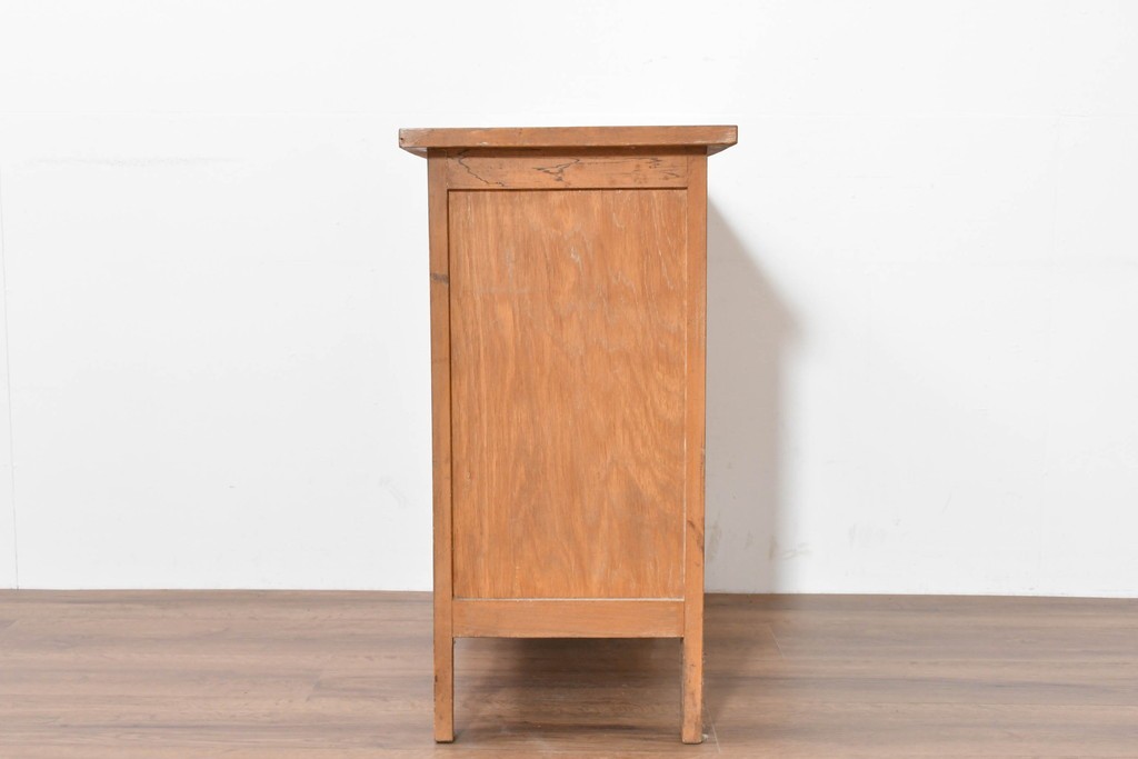 和製ヴィンテージ　栓材　素朴で落ち着いた風合いが魅力の袖机　(R-086237)