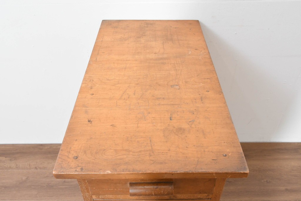 和製ヴィンテージ　栓材　素朴で落ち着いた風合いが魅力の袖机　(R-086237)