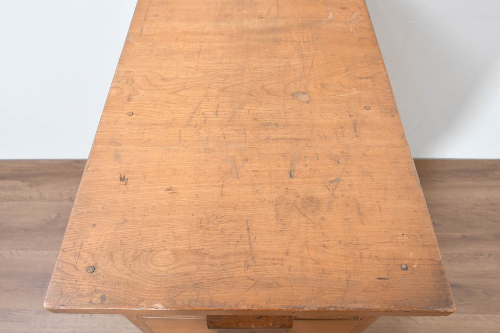 和製ヴィンテージ　栓材　素朴で落ち着いた風合いが魅力の袖机　(R-086237)