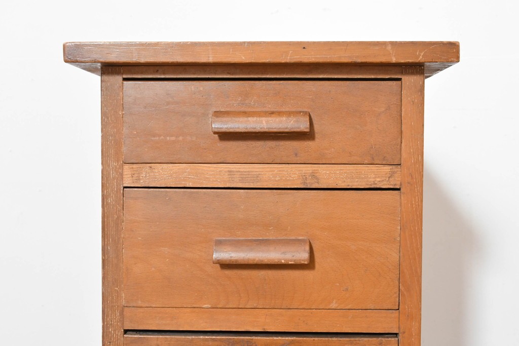和製ヴィンテージ　栓材　素朴で落ち着いた風合いが魅力の袖机　(R-086237)