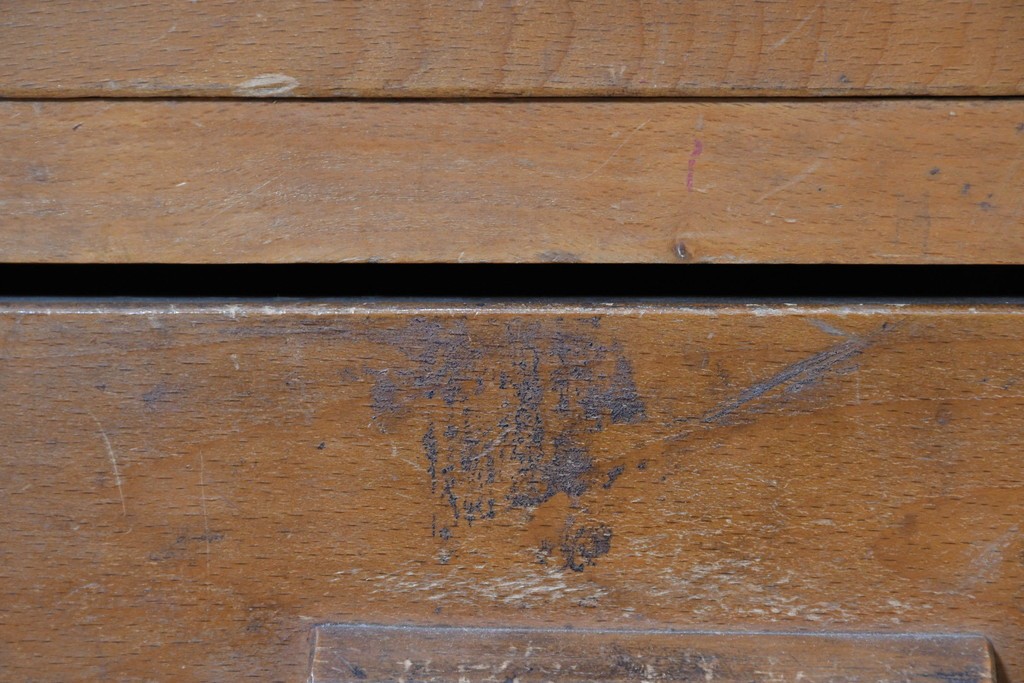 和製ヴィンテージ　栓材　素朴で落ち着いた風合いが魅力の袖机　(R-086237)